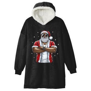 African American Santa Christmas Pajama Cool Black XMas  Hooded Wearable Blanket