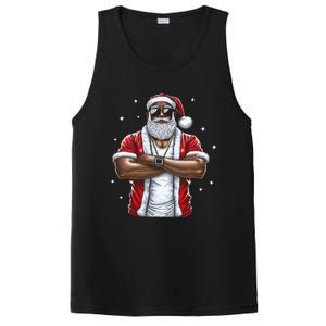 African American Santa Christmas Pajama Cool Black XMas  PosiCharge Competitor Tank