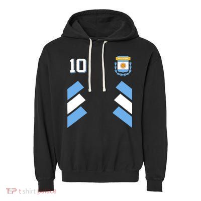 Awesome Argentina Soccer Argentinian Football Retro 10 Gift Garment-Dyed Fleece Hoodie