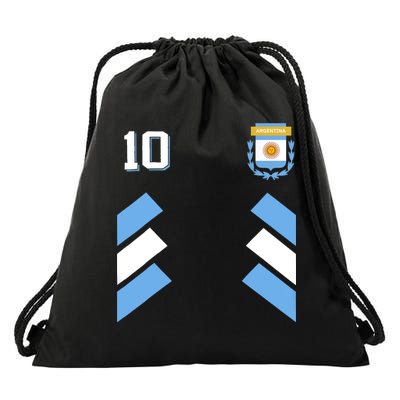 Awesome Argentina Soccer Argentinian Football Retro 10 Gift Drawstring Bag