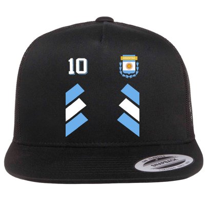 Awesome Argentina Soccer Argentinian Football Retro 10 Gift Flatbill Hat