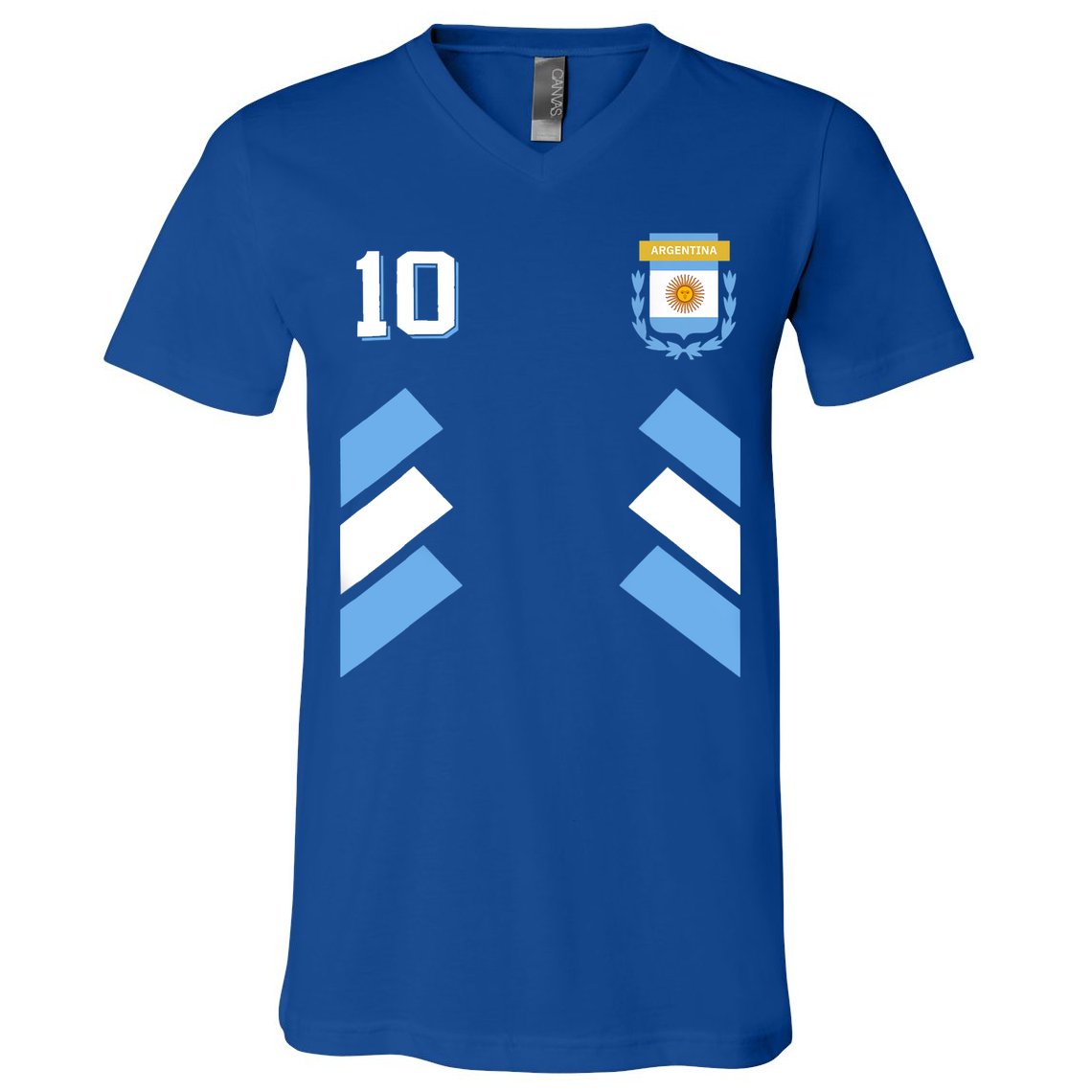 Awesome Argentina Soccer Argentinian Football Retro 10 Gift V-Neck T-Shirt