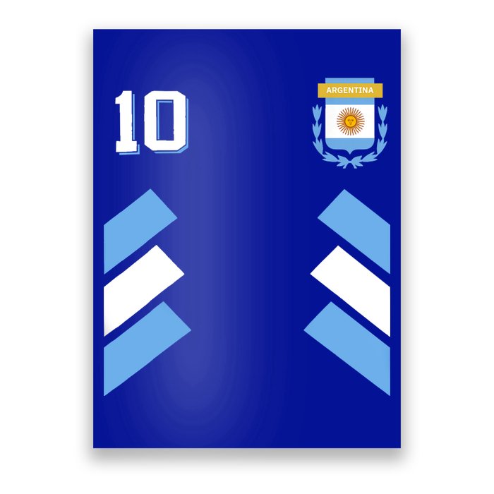 Awesome Argentina Soccer Argentinian Football Retro 10 Gift Poster