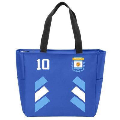 Awesome Argentina Soccer Argentinian Football Retro 10 Gift Zip Tote Bag