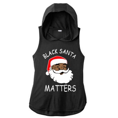 African American Santa Black Matters Christmas Pajama Family Ladies PosiCharge Tri-Blend Wicking Draft Hoodie Tank