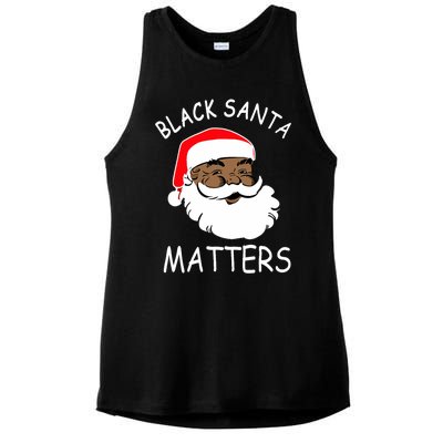 African American Santa Black Matters Christmas Pajama Family Ladies PosiCharge Tri-Blend Wicking Tank