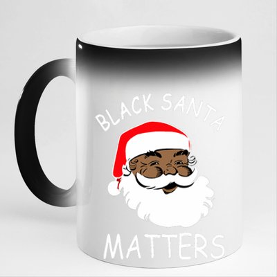 African American Santa Black Matters Christmas Pajama Family 11oz Black Color Changing Mug