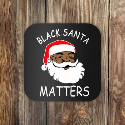 African American Santa Black Matters Christmas Pajama Family Coaster