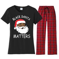 African American Santa Black Matters Christmas Pajama Family Women's Flannel Pajama Set