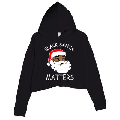 African American Santa Black Matters Christmas Pajama Family Crop Fleece Hoodie