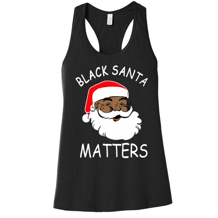 African American Santa Black Matters Christmas Pajama Family Women's Racerback Tank