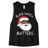 African American Santa Black Matters Christmas Pajama Family Women's Racerback Cropped Tank