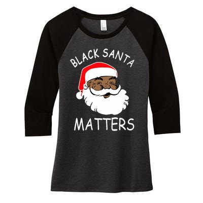 African American Santa Black Matters Christmas Pajama Family Women's Tri-Blend 3/4-Sleeve Raglan Shirt