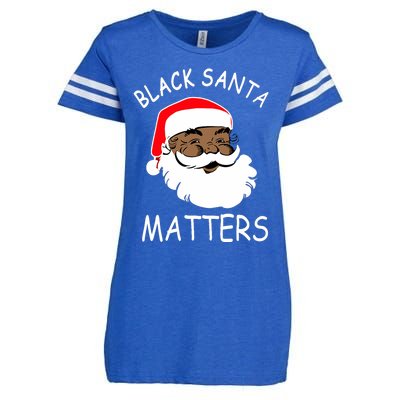 African American Santa Black Matters Christmas Pajama Family Enza Ladies Jersey Football T-Shirt