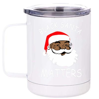 African American Santa Black Matters Christmas Pajama Family 12 oz Stainless Steel Tumbler Cup