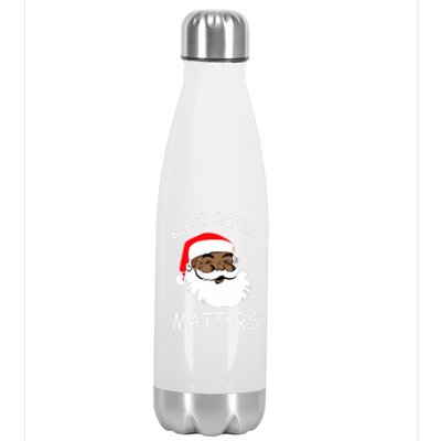 African American Santa Black Matters Christmas Pajama Family Stainless Steel Insulated Water Bottle