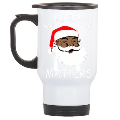 African American Santa Black Matters Christmas Pajama Family Stainless Steel Travel Mug