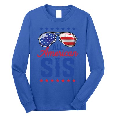 All American Sis 4th Of July Usa Sunglasses Family Matching Gift Long Sleeve Shirt