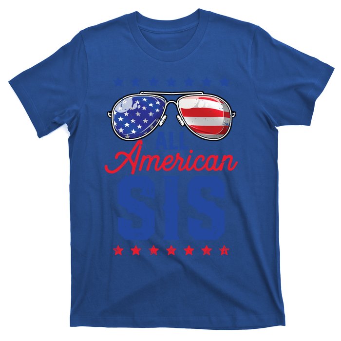 All American Sis 4th Of July Usa Sunglasses Family Matching Gift T-Shirt