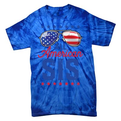 All American Sis 4th Of July Usa Sunglasses Family Matching Gift Tie-Dye T-Shirt