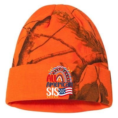 All American Sis 4th Of July Day Usa Flag For Sister Rainbow Great Gift Kati Licensed 12" Camo Beanie