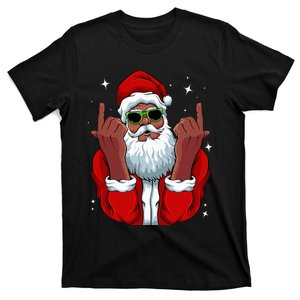 African American Santa Christmas Pajama Cool Black XMas T-Shirt