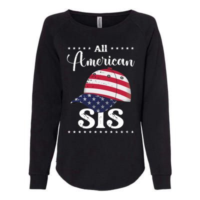 All American Sis Cap July 4 Gift Womens California Wash Sweatshirt