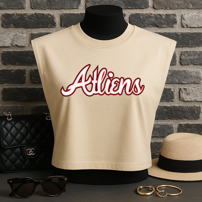 Atliens Atlanta Script Garment-Dyed Women's Muscle Tee