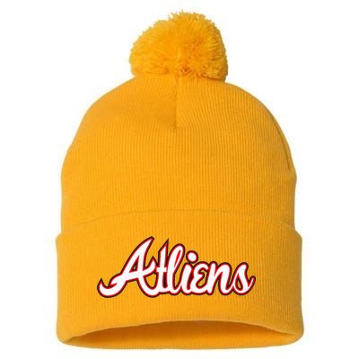 Atliens Atlanta Script Pom Pom 12in Knit Beanie