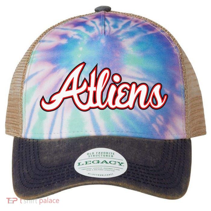 Atliens Atlanta Script Legacy Tie Dye Trucker Hat