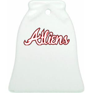 Atliens Atlanta Script Ceramic Bell Ornament