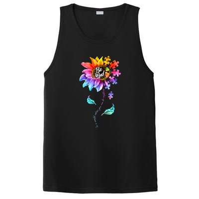 Autism Awareness Sunflower Be Kind Puzzle Mom Support K Gift PosiCharge Competitor Tank