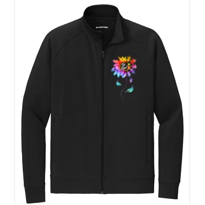 Autism Awareness Sunflower Be Kind Puzzle Mom Support K Gift Stretch Full-Zip Cadet Jacket