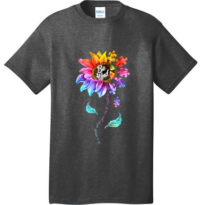 Autism Awareness Sunflower Be Kind Puzzle Mom Support K Gift T-Shirt