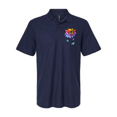 Autism Awareness Sunflower Be Kind Puzzle Mom Support K Gift Softstyle Adult Sport Polo