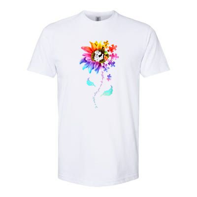 Autism Awareness Sunflower Be Kind Puzzle Mom Support K Gift Softstyle CVC T-Shirt