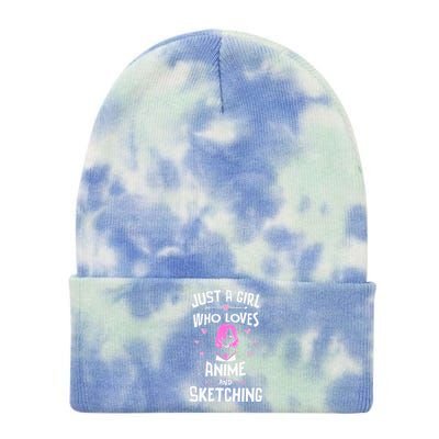 Anime And Sketching, Just A Girl Who Loves Anime Tie Dye 12in Knit Beanie