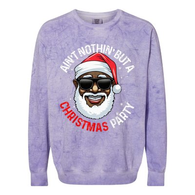 African American Santa Claus Christmas Pajama Colorblast Crewneck Sweatshirt