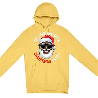 African American Santa Claus Christmas Pajama Premium Pullover Hoodie