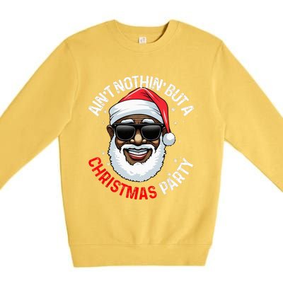 African American Santa Claus Christmas Pajama Premium Crewneck Sweatshirt