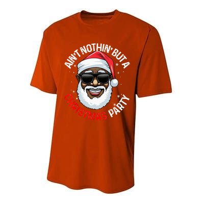 African American Santa Claus Christmas Pajama Performance Sprint T-Shirt