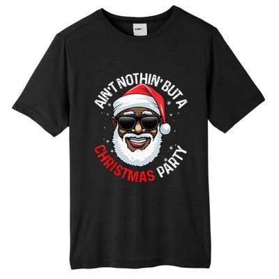 African American Santa Claus Christmas Pajama Tall Fusion ChromaSoft Performance T-Shirt