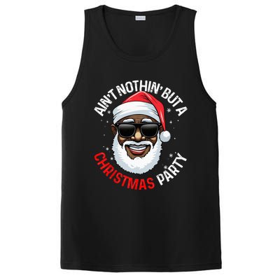 African American Santa Claus Christmas Pajama PosiCharge Competitor Tank