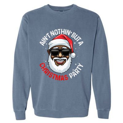 African American Santa Claus Christmas Pajama Garment-Dyed Sweatshirt