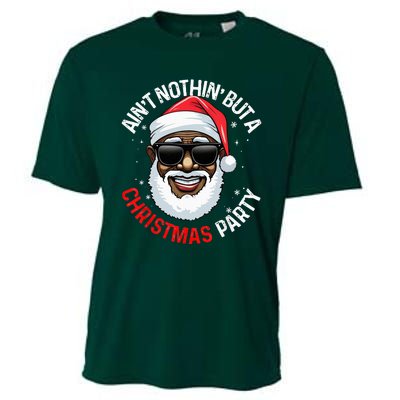 African American Santa Claus Christmas Pajama Cooling Performance Crew T-Shirt