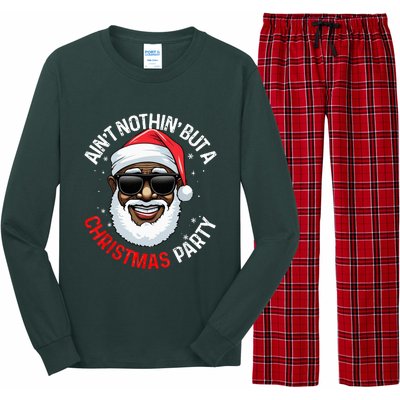 African American Santa Claus Christmas Pajama Long Sleeve Pajama Set