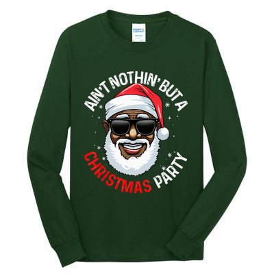 African American Santa Claus Christmas Pajama Tall Long Sleeve T-Shirt