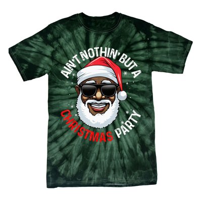 African American Santa Claus Christmas Pajama Tie-Dye T-Shirt