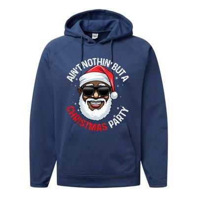 African American Santa Claus Christmas Pajama Performance Fleece Hoodie