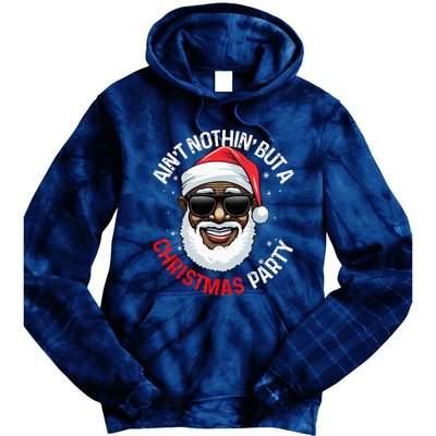 African American Santa Claus Christmas Pajama Tie Dye Hoodie